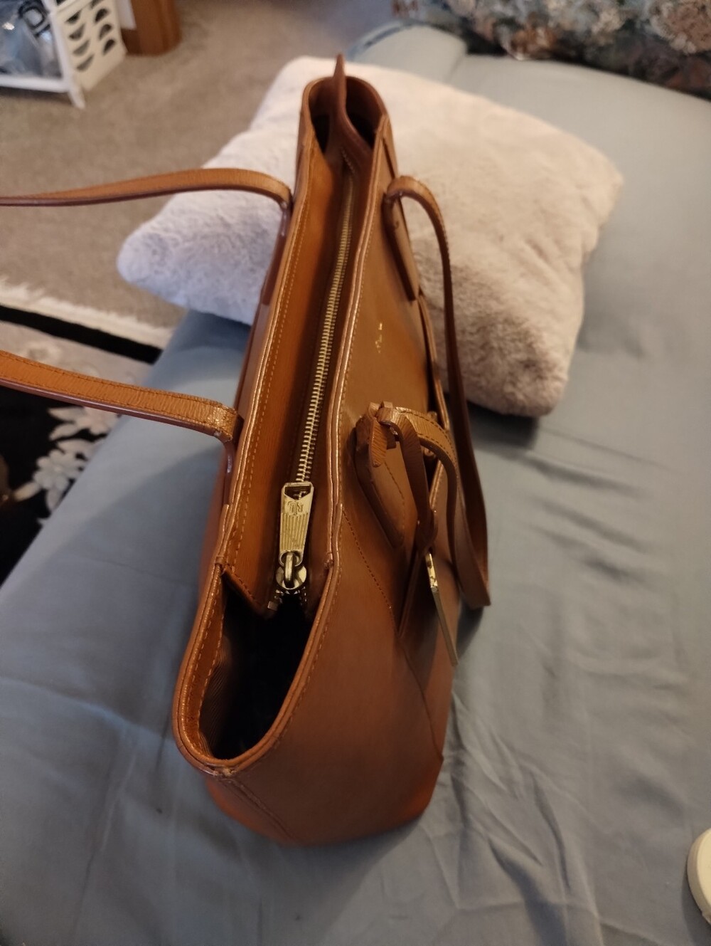Ralph Lauren Brown Leather Zip Tote - Picture 3 of 10
